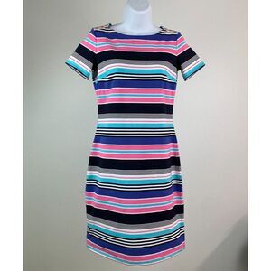 Talbots P Petite XS Dress Sheath Striped Short Sleeve Above Knee New NWT